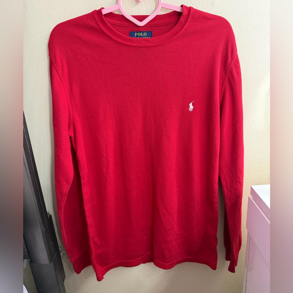 Polo by Ralph Lauren Bright Red Long-Sleeve Crewneck Shirt